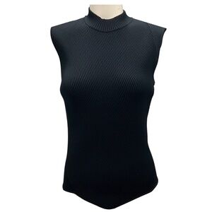 TOTEME BLACK TECH VISCOSE ASYMMETRIC KNIT TOP